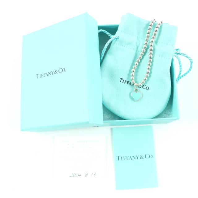 美品☆TIFFANY&Co. リターン トゥ ティファニー ティファニー ブルー ハート タグ ビーズ ブレスレット AG925 1Pダイヤモンド 重量5.7g_1
