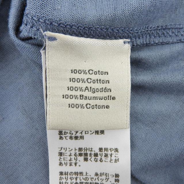 極美品▲HERMES エルメス コットン100％ 馬 ホース 総柄 ショースリーブ 半袖Ｔシャツ ネイビー系 L イタリア製 正規品 メンズ_6