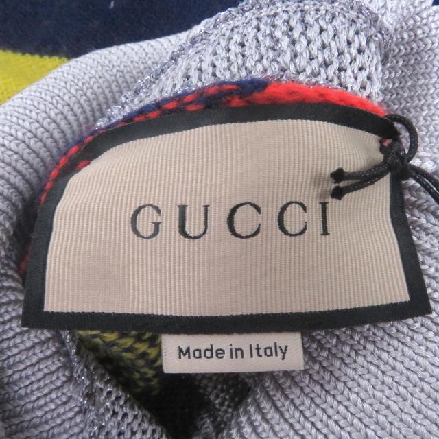 未使用品□GUCCI グッチ 23SS 724770 タートルネック ドッキングデザイン 長袖ニット セーター マルチカラー S イタリア製 正規品 メンズ_3