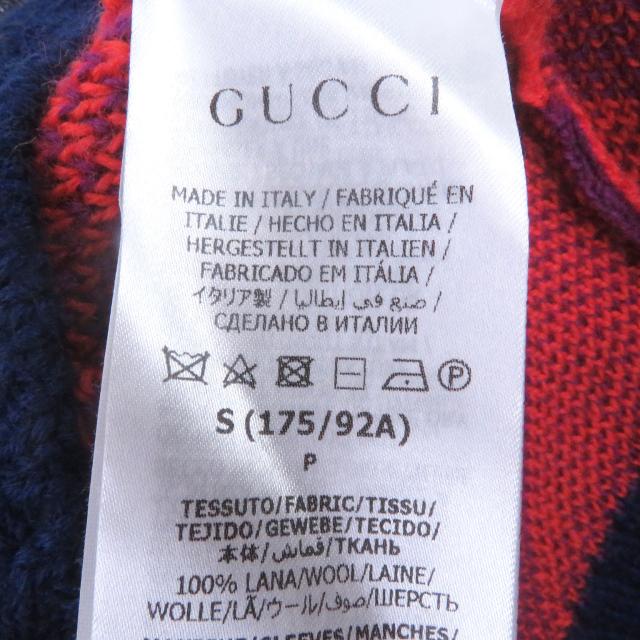 未使用品□GUCCI グッチ 23SS 724770 タートルネック ドッキングデザイン 長袖ニット セーター マルチカラー S イタリア製 正規品 メンズ_4