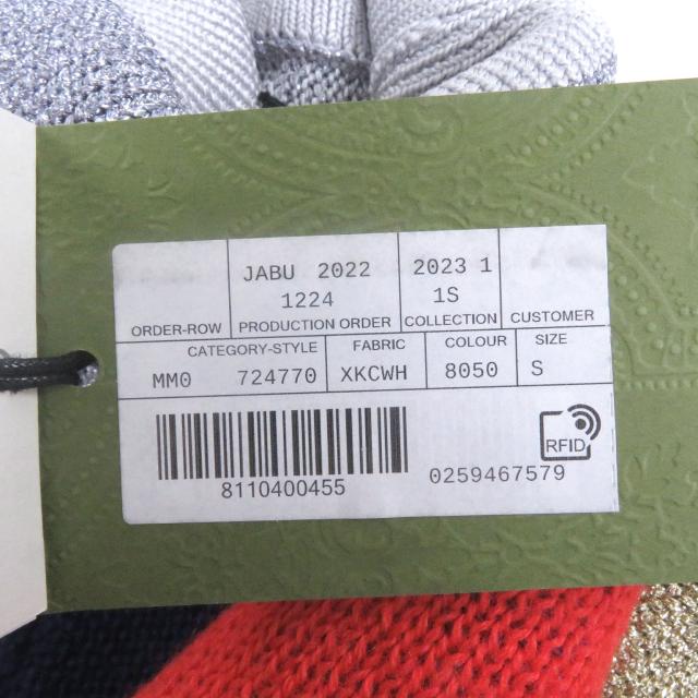 未使用品□GUCCI グッチ 23SS 724770 タートルネック ドッキングデザイン 長袖ニット セーター マルチカラー S イタリア製 正規品 メンズ_9