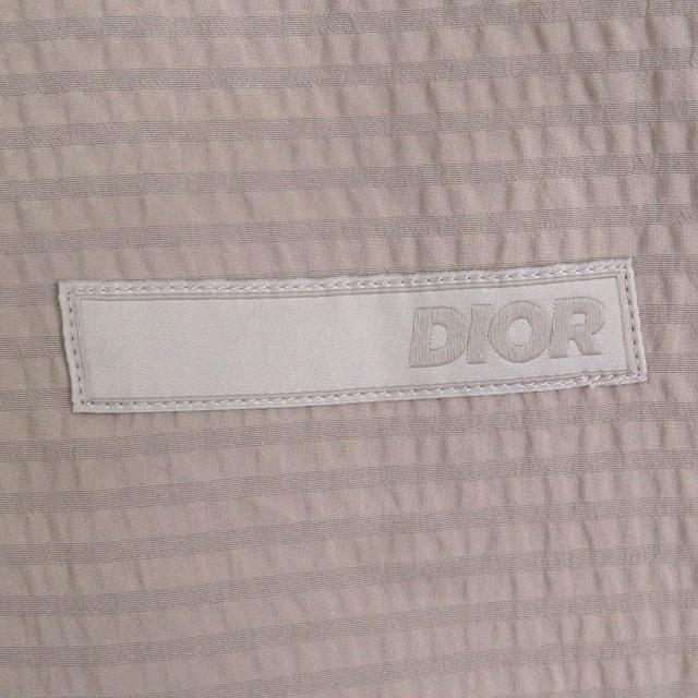 極美品□DIOR ディオール オム 033C508C810B チェック柄 ロゴパッチ サッカー地 ショートスリーブ 半袖シャツ ベージュ 41 伊製 正規品_3