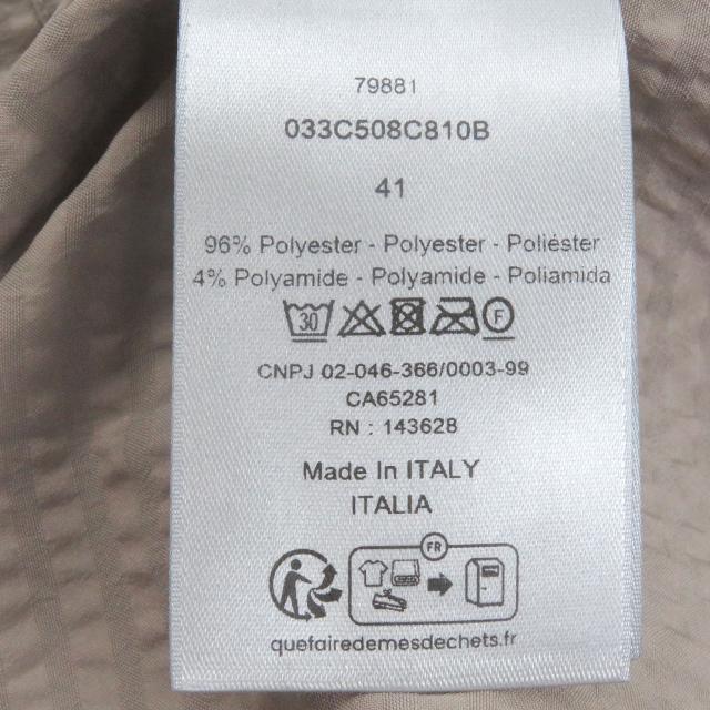 極美品□DIOR ディオール オム 033C508C810B チェック柄 ロゴパッチ サッカー地 ショートスリーブ 半袖シャツ ベージュ 41 伊製 正規品_5