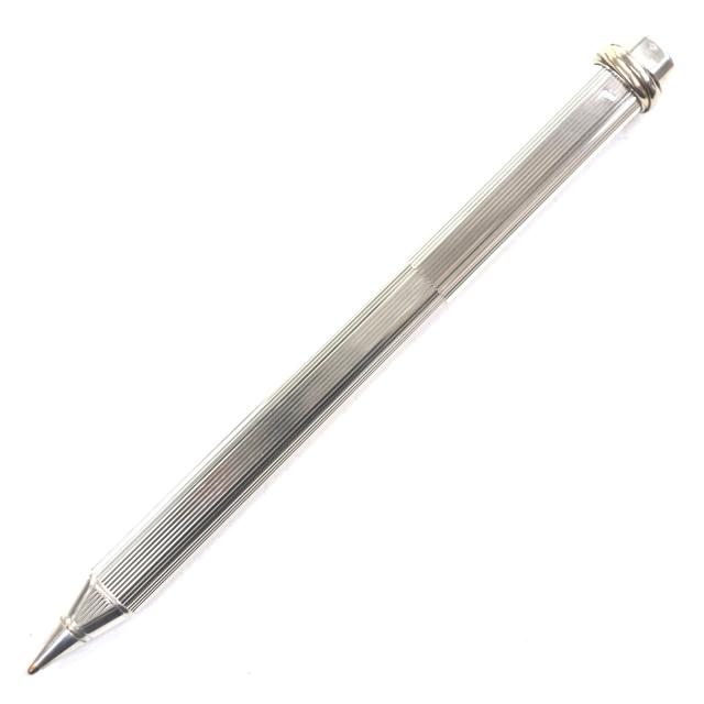 美品▼Cartier カルティエ ヴィンテージ トリニティ AG925 ストライプ キャップ式 ボールペン シルバー ケース付 フランス製 総重量27.4g