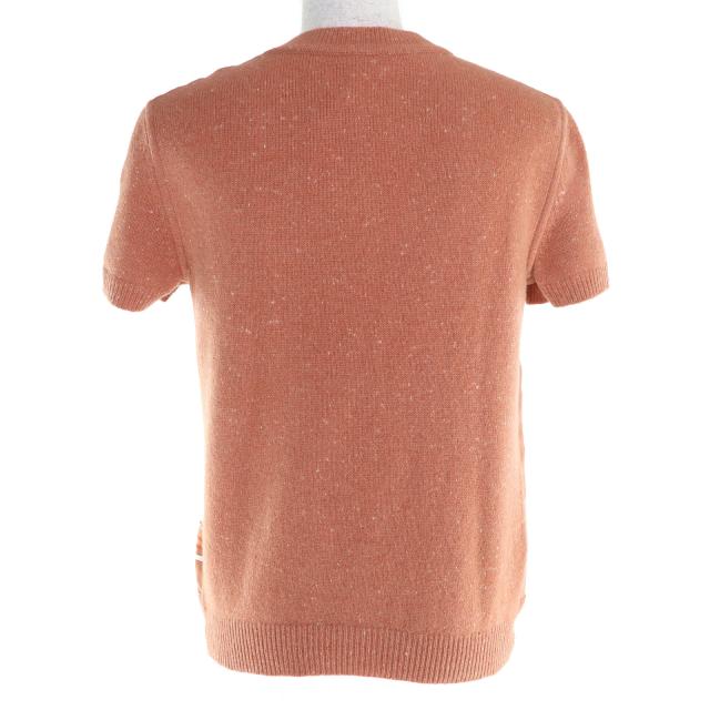 未使用△HERMES エルメス Brides de Gala ブリッド ドゥ ガラ シルク100％ カシミヤ混 ROSE AUBE ツイルレーヌ 半袖ニット 36 フランス製_2