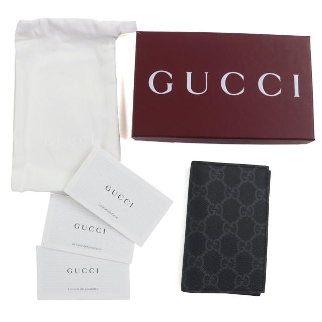 未使用品▼GUCCI グッチ 821209 コーティングファブリック GG エンブレム パスケース 名刺入れ カードケース ブラック イタリア製 メンズ 未使用品▽GUCCI グッチ 821209 コーティングファブリック GG