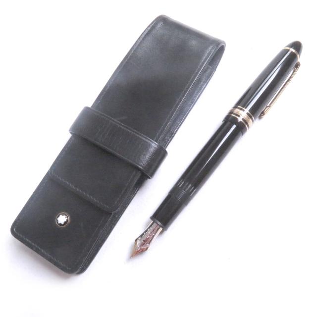 良品□MONTBLANC モンブラン マイスターシュテュック 146 ペン先14K Mニブ キャップ式 万年筆 ブラック ゴールド ケース付き ドイツ製_1