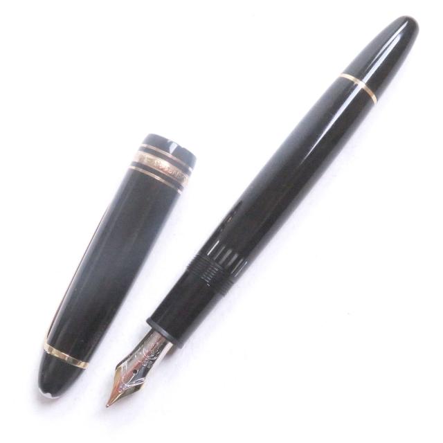 良品□MONTBLANC モンブラン マイスターシュテュック 146 ペン先14K Mニブ キャップ式 万年筆 ブラック ゴールド ケース付き ドイツ製_3