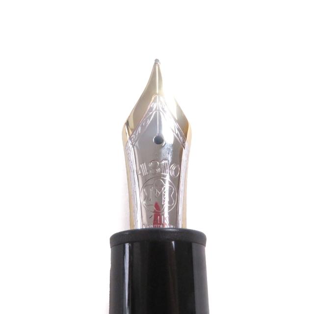 良品□MONTBLANC モンブラン マイスターシュテュック 146 ペン先14K Mニブ キャップ式 万年筆 ブラック ゴールド ケース付き ドイツ製_4