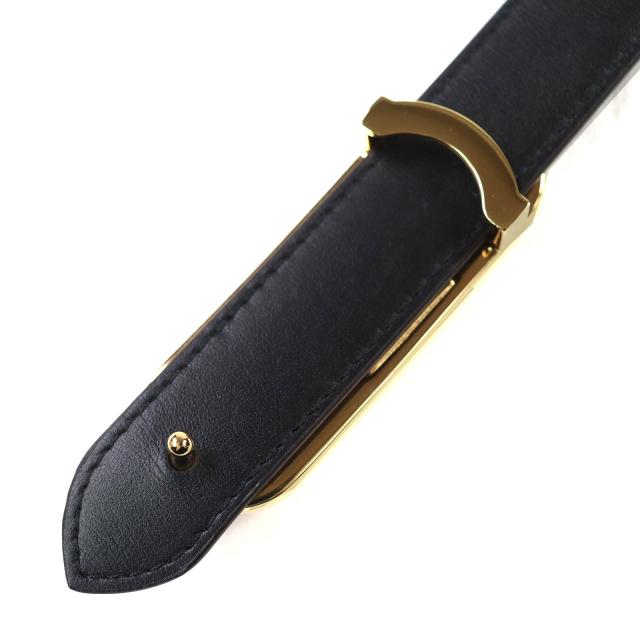 美品△LOUIS VUITTON ルイヴィトン M0690 マイ LV チェーン リバーシブル モノグラム レザー ベルト ブラウン/ブラック ゴールド 80/32_4