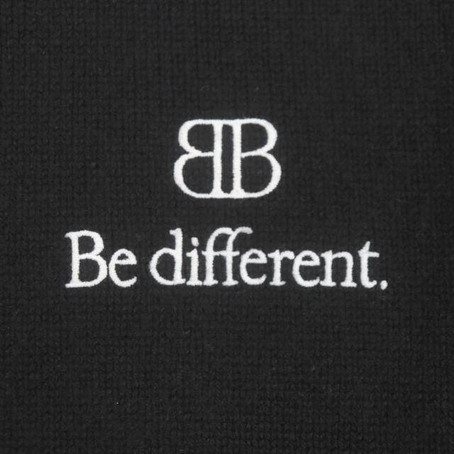 未使用品▼BALENCIAGA バレンシアガ 22AW 719658 カシミヤ100% Bedifferent 刺繍 クルーネック ニットセーター ブラック M 正規品 メンズ_3