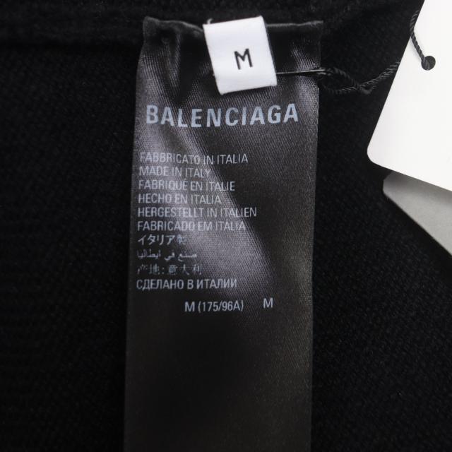 未使用品▼BALENCIAGA バレンシアガ 22AW 719658 カシミヤ100% Bedifferent 刺繍 クルーネック ニットセーター ブラック M 正規品 メンズ_5