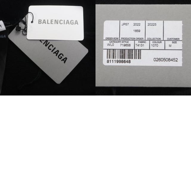未使用品▼BALENCIAGA バレンシアガ 22AW 719658 カシミヤ100% Bedifferent 刺繍 クルーネック ニットセーター ブラック M 正規品 メンズ_9