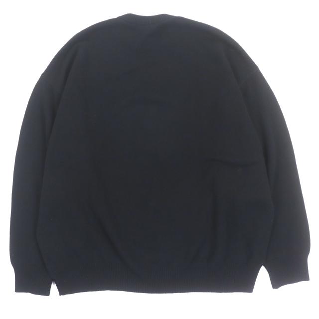 未使用品▼BALENCIAGA バレンシアガ 22AW 719658 カシミヤ100% Bedifferent 刺繍 クルーネック ニットセーター ブラック M 正規品 メンズ_2