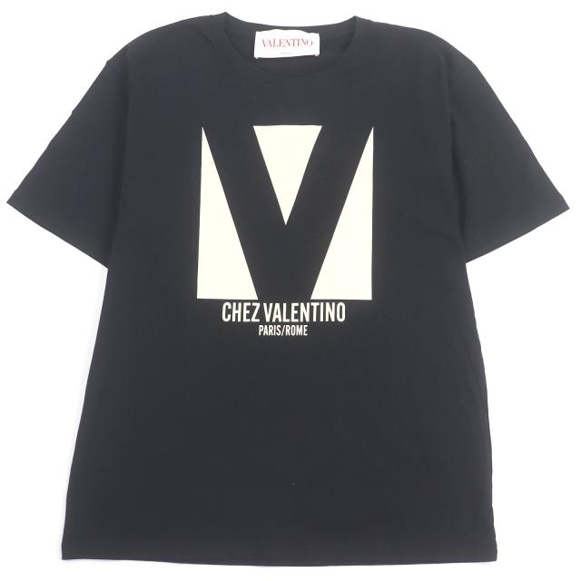 未使用品□VALENTINO ヴァレンティノ 2024年製 6V3MG16PAQ9 ロゴプリント ショートスリーブ 半袖Ｔシャツ ブラック L イタリア製　正規品
