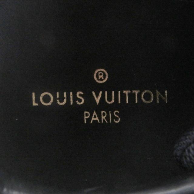 極美品□LOUIS VUITTON ルイヴィトン ハーレムライン レザー リシュリューダミエ ローカットスニーカー ブラック グレー 6 イタリア製_7