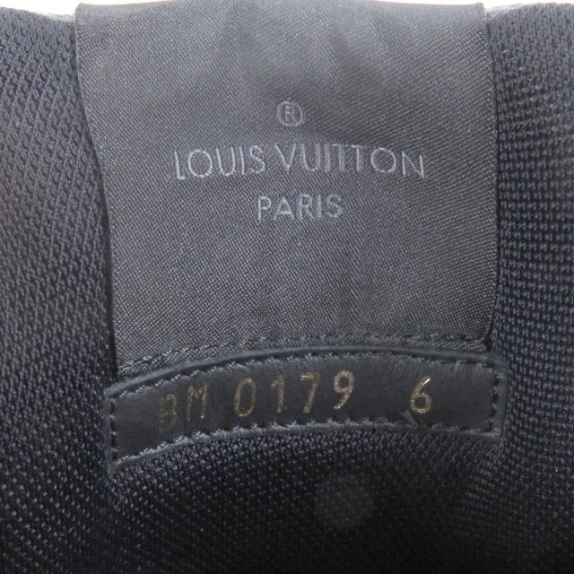 極美品□LOUIS VUITTON ルイヴィトン ハーレムライン レザー リシュリューダミエ ローカットスニーカー ブラック グレー 6 イタリア製_8