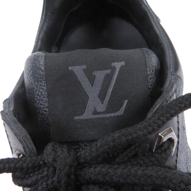 極美品□LOUIS VUITTON ルイヴィトン ハーレムライン レザー リシュリューダミエ ローカットスニーカー ブラック グレー 6 イタリア製_6