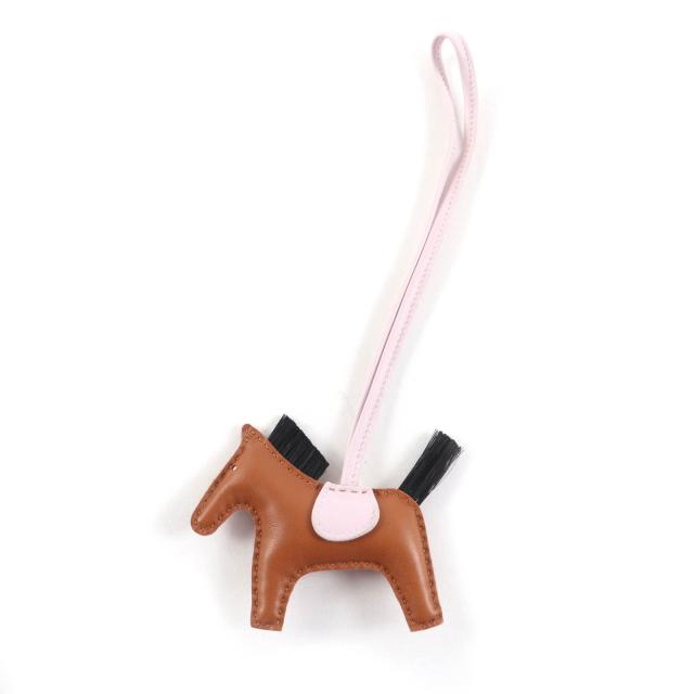 極美品★HERMES エルメス ロデオチャーム クラン PM ゴールド/モーヴペール/ブラック アニョーミロ バッグチャーム B刻印 箱付き 仏製