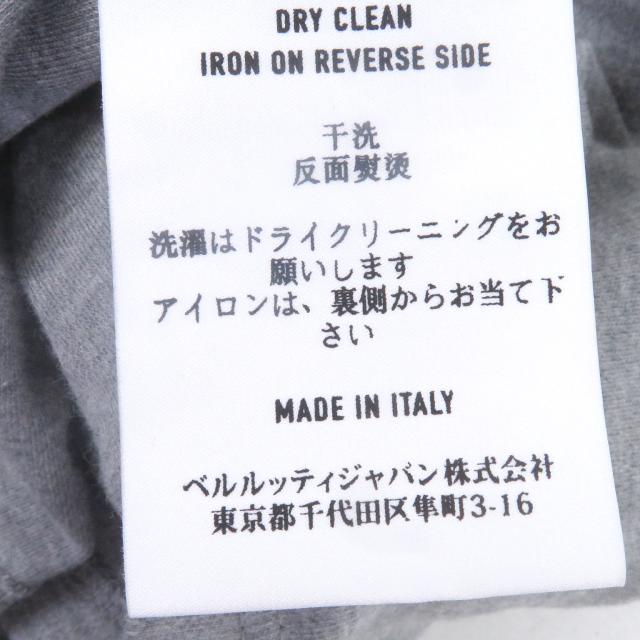 極美品□BERLUTI ベルルッティ ロゴパッチ クルーネック ショートスリーブ 半袖Ｔシャツ カットソー グレー XS イタリア製 正規品 メンズ_7