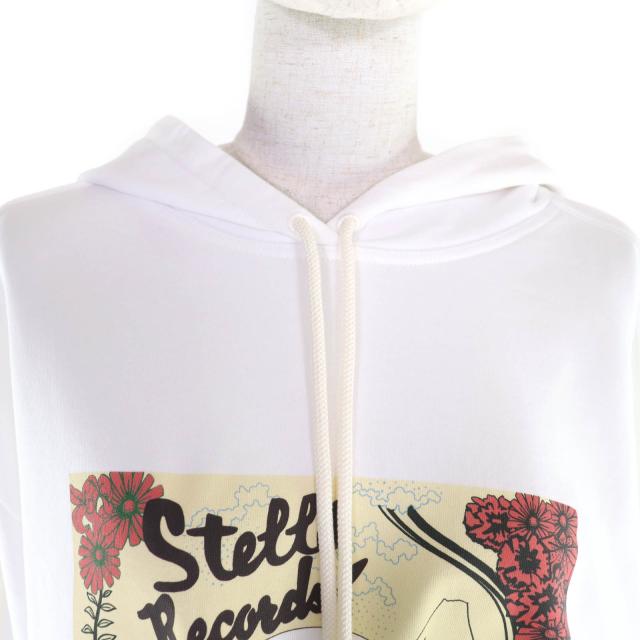 未使用品★Stella McCartney ステラマッカートニー 2023年製 6J0251 コットン100％ レコード フーディ パーカー ホワイト S 正規品 レディース 未使用品☆Stella McCartney ステラマッカートニー 2023年製 6J0251