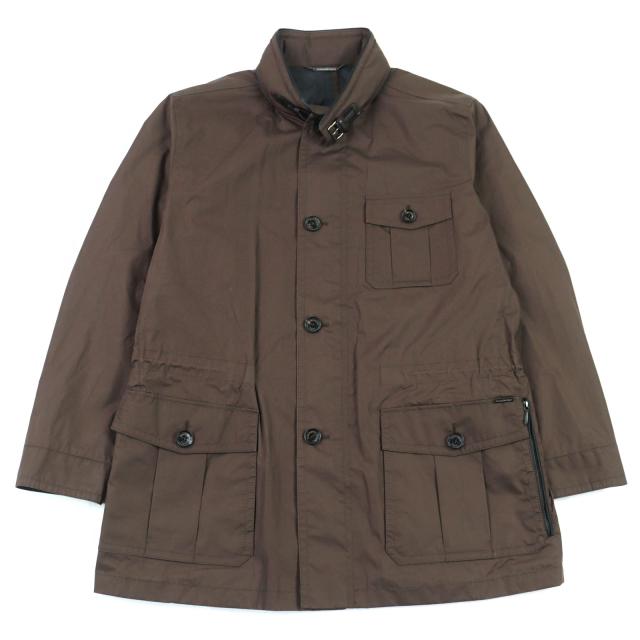 美品○Ermenegildo Zegna エルメネジルド ゼニア UAT18-011 希少 大きめサイズ パイピングレザー フィールドジャケット 56 正規品