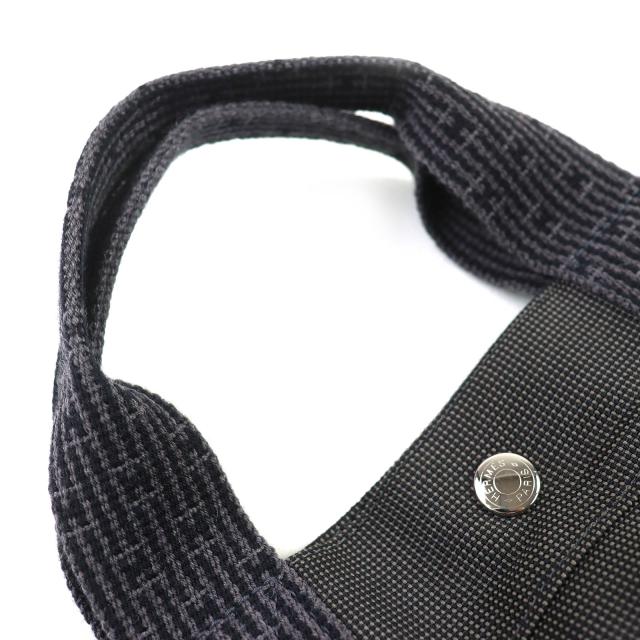 極美品△HERMES エルメス エールライン MM 鍵・カデナ付き セリエボタン キャンバス 大型 トートバッグ ボストンバッグ グレー 仏製_5