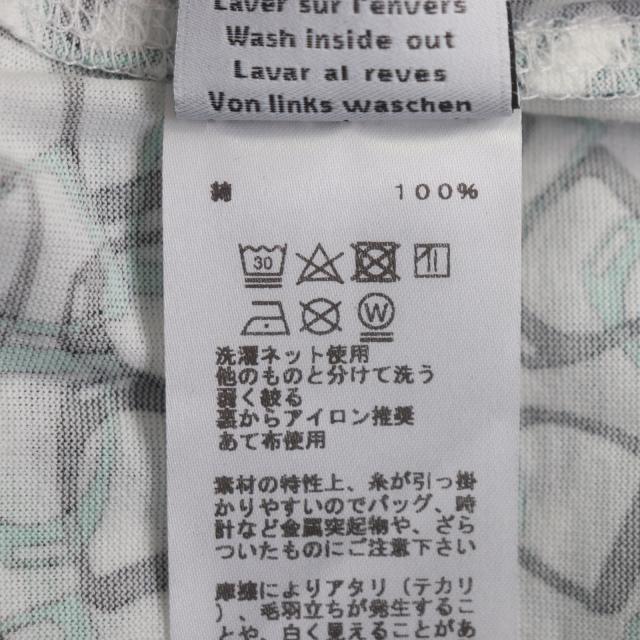 極美品▼HERMES エルメス ETRIERS コットン100% ビット 総柄 クルーネック ショートスリーブ 半袖Ｔシャツ グリーン系 XXL 正規品_5