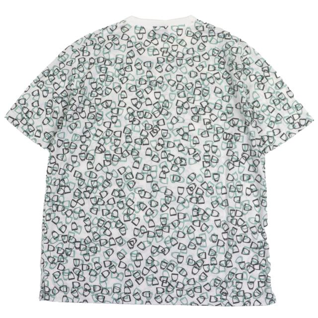 極美品▼HERMES エルメス ETRIERS コットン100% ビット 総柄 クルーネック ショートスリーブ 半袖Ｔシャツ グリーン系 XXL 正規品_2