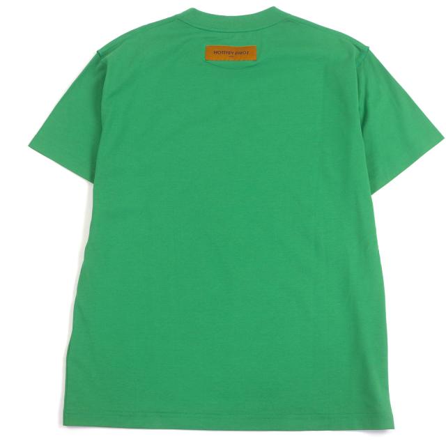 極美品□LOUIS VUITTON ルイヴィトン インサイドアウト LV デボスエンボスロゴ 半袖Ｔシャツ グリーン M イタリア製 正規品 メンズ_2