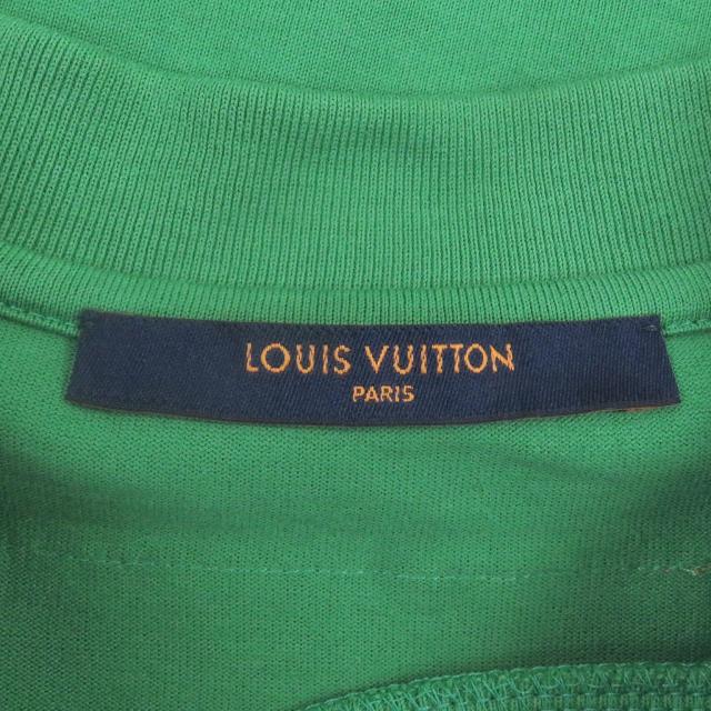 極美品□LOUIS VUITTON ルイヴィトン インサイドアウト LV デボスエンボスロゴ 半袖Ｔシャツ グリーン M イタリア製 正規品 メンズ_5