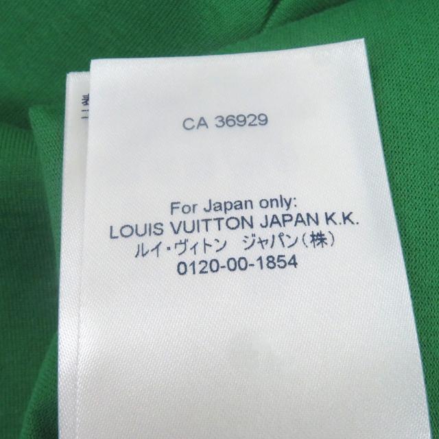 極美品□LOUIS VUITTON ルイヴィトン インサイドアウト LV デボスエンボスロゴ 半袖Ｔシャツ グリーン M イタリア製 正規品 メンズ_9