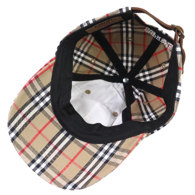 美品△Supreme BURBERRY シュプリーム バーバリー 22SS Burberry Denim 6-Panel ノバチェック柄 ベースボールキャップ 帽子　ベージュ_4