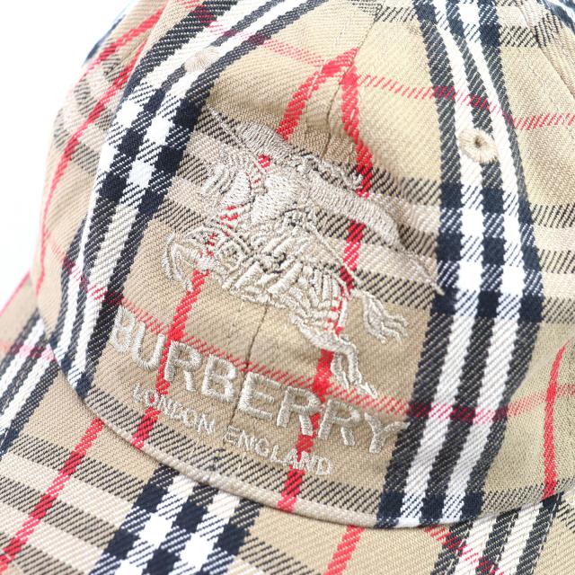 美品△Supreme BURBERRY シュプリーム バーバリー 22SS Burberry Denim 6-Panel ノバチェック柄 ベースボールキャップ 帽子　ベージュ_5
