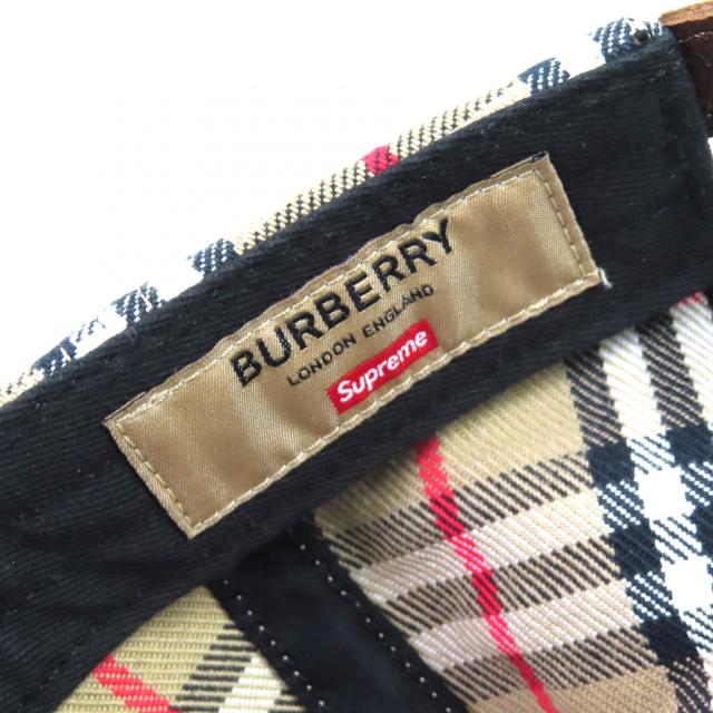 美品△Supreme BURBERRY シュプリーム バーバリー 22SS Burberry Denim 6-Panel ノバチェック柄 ベースボールキャップ 帽子　ベージュ_7