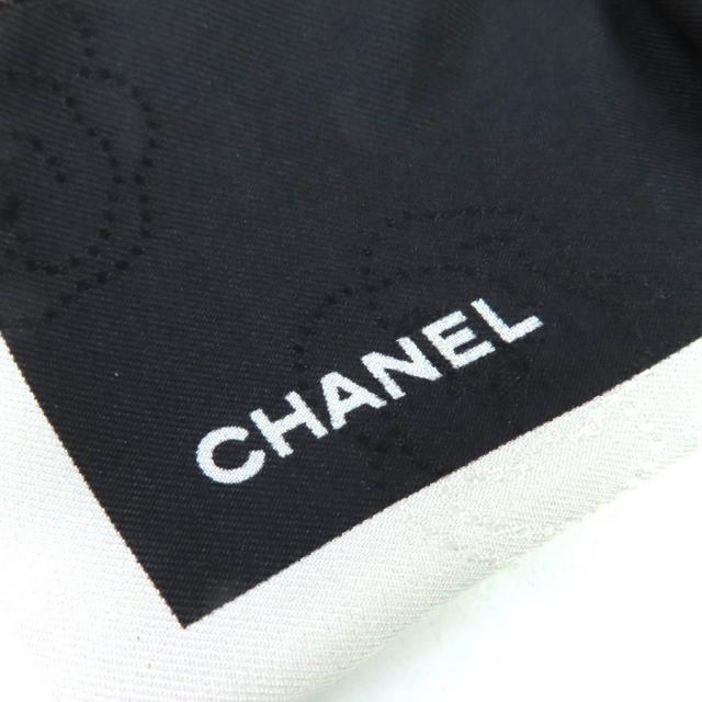 極美品◇CHANEL シャネル 23V シルク100％ カメリア リボンデザイン シュシュ ヘアアクセサリー ブラック ホワイト 箱付 伊製 レディース_3
