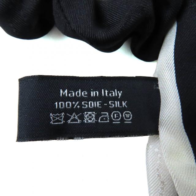 極美品◇CHANEL シャネル 23V シルク100％ カメリア リボンデザイン シュシュ ヘアアクセサリー ブラック ホワイト 箱付 伊製 レディース_6