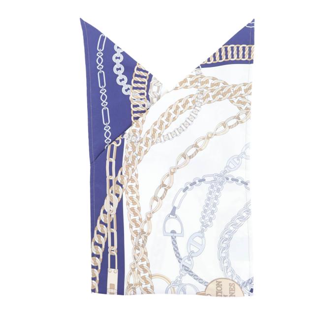 極美品◇HERMES エルメス REACTION EN CHAINES レアクション アン シェーヌ プティアッシュ フロシキ PM シルク100％ ミニバッグ 仏製