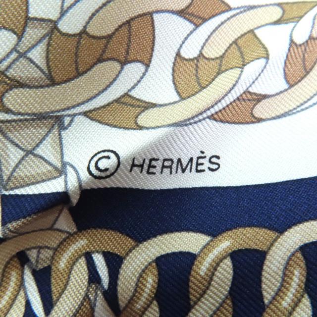 極美品◇HERMES エルメス REACTION EN CHAINES レアクション アン シェーヌ プティアッシュ フロシキ PM シルク100％ ミニバッグ 仏製