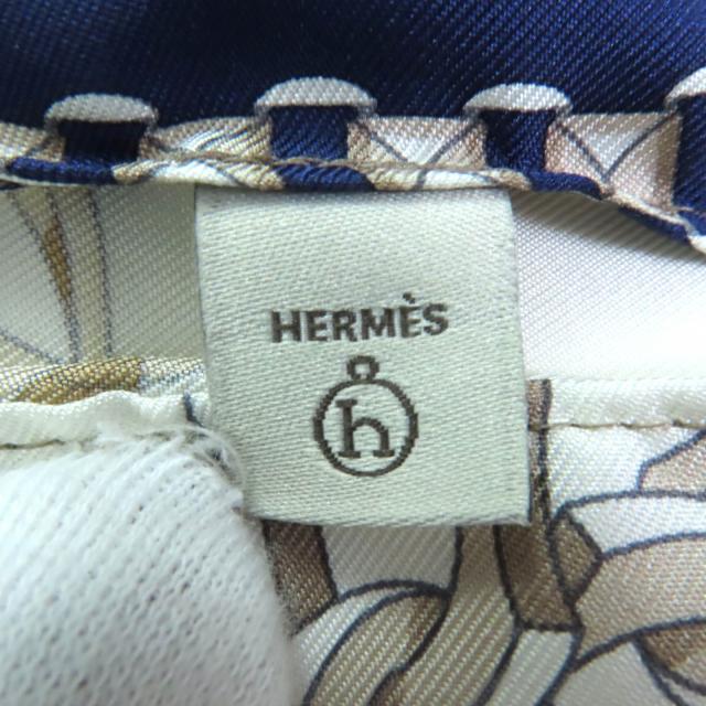 極美品◇HERMES エルメス REACTION EN CHAINES レアクション アン シェーヌ プティアッシュ フロシキ PM シルク100％ ミニバッグ 仏製