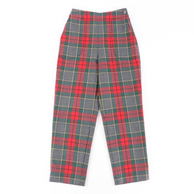 極美品☆Christian Dior クリスチャンディオール 951P11A1210 ウール100％ チェック柄 パンツ マルチカラー 38 伊製 正規品 レディース