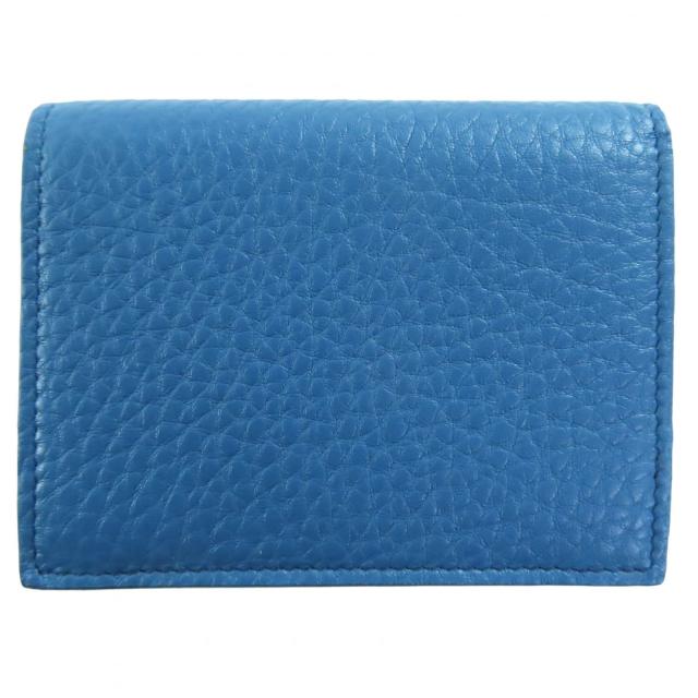 未使用品◇PRADA プラダ 1MV204 VITELLO GRAIN レタリングロゴ レザー コンパクトウォレット 二つ折り財布 コバルト 箱付き 定価106700円_2
