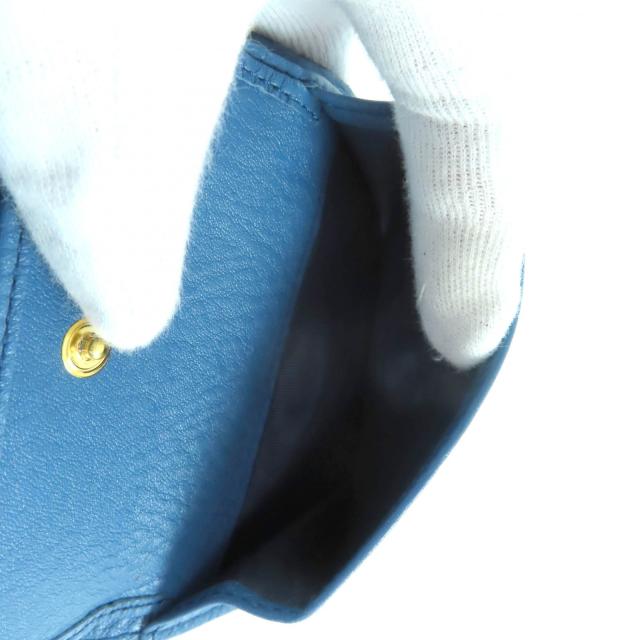 未使用品◇PRADA プラダ 1MV204 VITELLO GRAIN レタリングロゴ レザー コンパクトウォレット 二つ折り財布 コバルト 箱付き 定価106700円_7