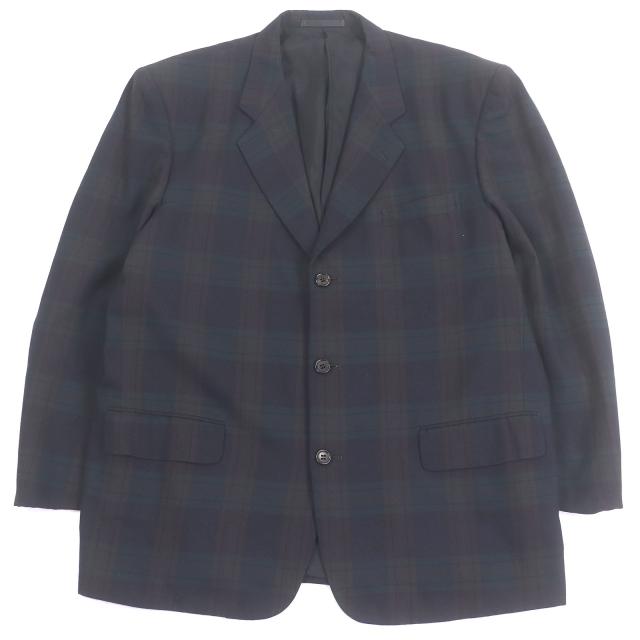 極美品□コムデギャルソンオム ヴィンテージ 田中オム AD1991 チェック柄 シングル テーラードジャケット ネイビー系 M 日本製 正規品