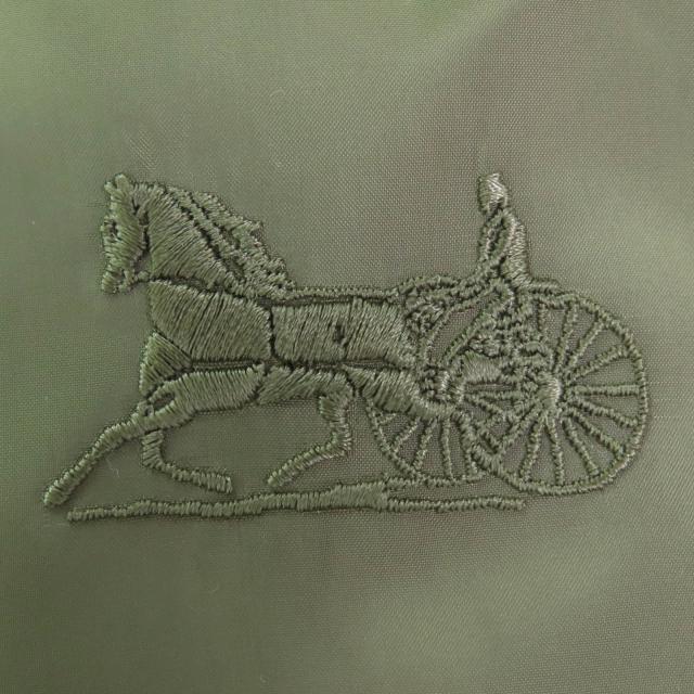美品◇CELINE セリーヌ 2W396880N ロゴ刺繍・金ボタン付 ダウンベスト カーキ 36 ハンガー・ガーメント付 イタリア製 正規品 レディース_6