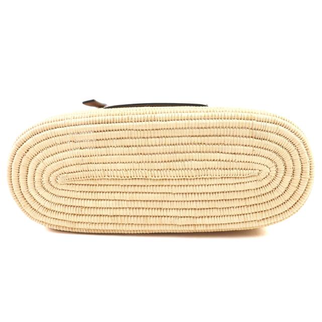 極美品△LOEWE ロエベ A223099X02 スクエア バスケットバッグ スモール ラフィア レザー使い アナグラム カゴバック ナチュラル ピーカン_3