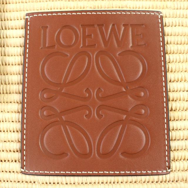 極美品△LOEWE ロエベ A223099X02 スクエア バスケットバッグ スモール ラフィア レザー使い アナグラム カゴバック ナチュラル ピーカン_7