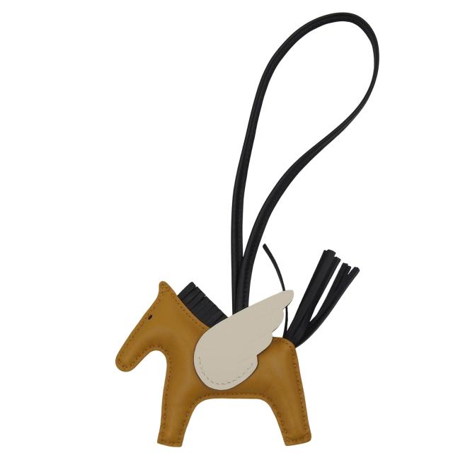 未使用品▲HERMES エルメス ロデオチャーム ペガサスPM アニョーミロ セサミ/ブラック/ナタ バッグチャーム B刻印 箱付 仏製 レディース