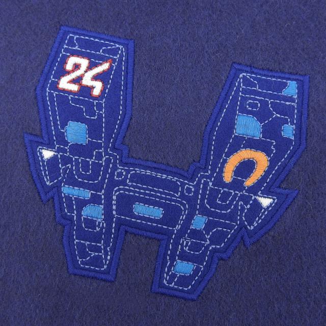 未使用品▲HERMES エルメス IMPRIME HERMES ODYSEE カシミヤ100％ Hロゴデザイン フリンジ付き マフラー ネイビー 箱付き 英国製 メンズ_5