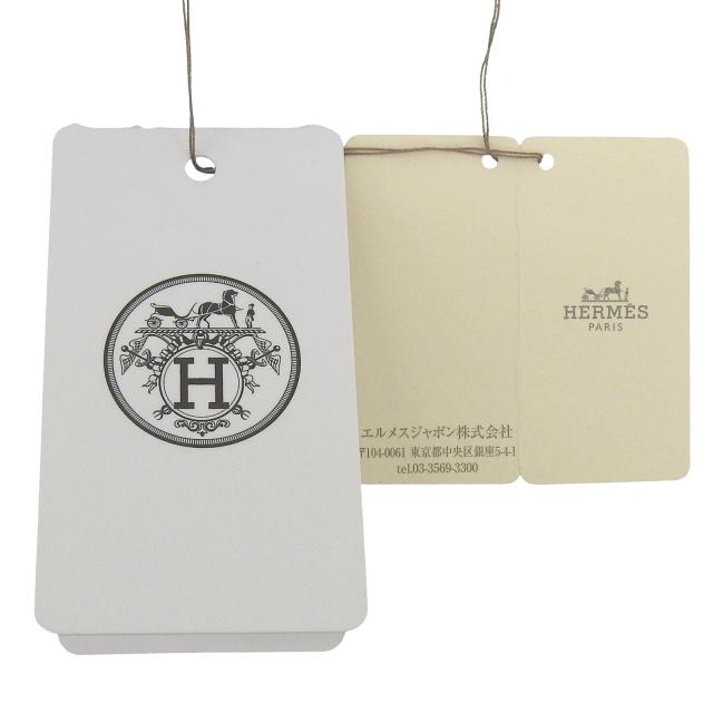 未使用品▲HERMES エルメス IMPRIME HERMES ODYSEE カシミヤ100％ Hロゴデザイン フリンジ付き マフラー ネイビー 箱付き 英国製 メンズ_7